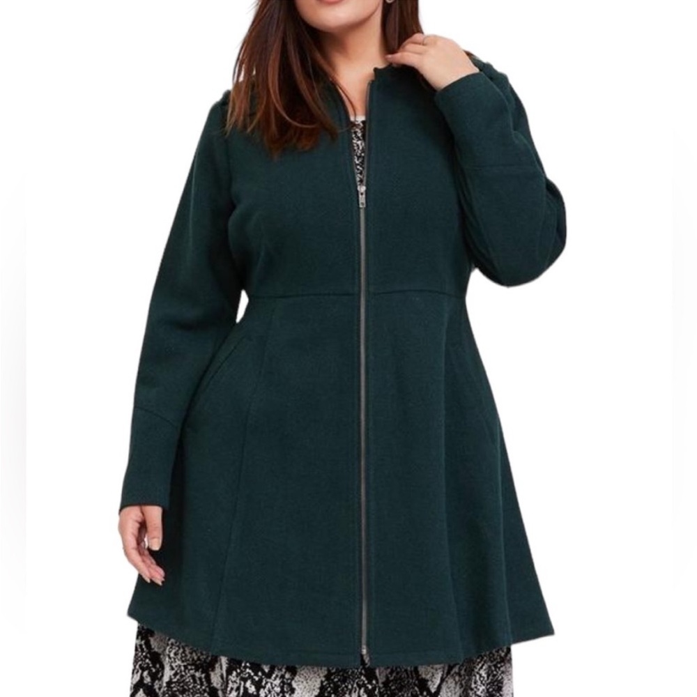 Torrid Green Wool Winter Coat $40